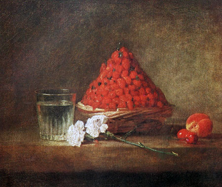 Le panier de fraises des bois
