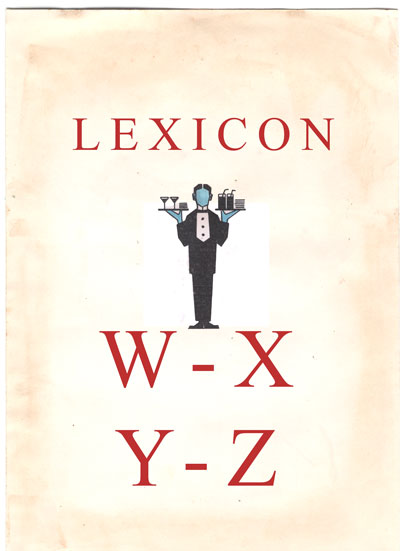 Lexicon - W, X, Y, Z